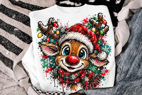 Cute Christmas Reindeer Sublimation PNG SVG DesignDestine 