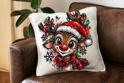 Cute Christmas Reindeer Sublimation PNG SVG DesignDestine 
