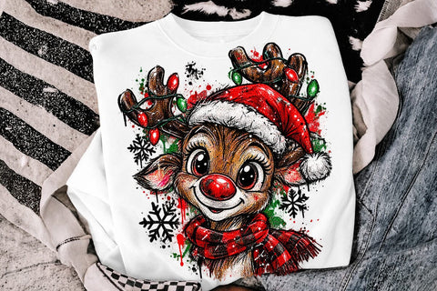 Cute Christmas Reindeer Sublimation PNG SVG DesignDestine 