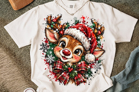 Cute Christmas Reindeer Sublimation PNG SVG DesignDestine 