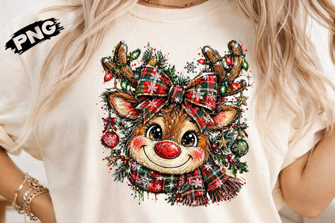 Cute Christmas Reindeer Sublimation PNG SVG DesignDestine 