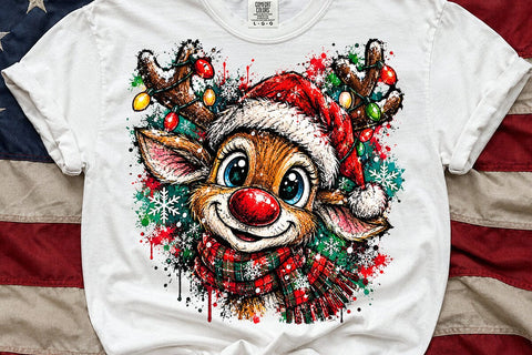 Cute Christmas Reindeer Sublimation PNG SVG DesignDestine 