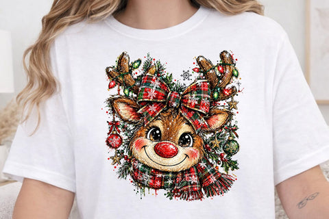 Cute Christmas Reindeer Sublimation PNG SVG DesignDestine 