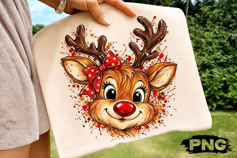 Cute Christmas Reindeer Sublimation PNG SVG DesignDestine 