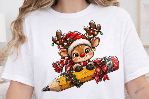 Cute Christmas Reindeer Sublimation PNG SVG DesignDestine 