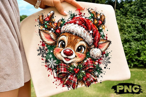 Cute Christmas Reindeer Sublimation PNG SVG DesignDestine 