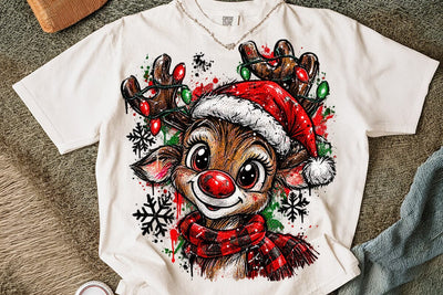 Cute Christmas Reindeer Sublimation PNG SVG DesignDestine 