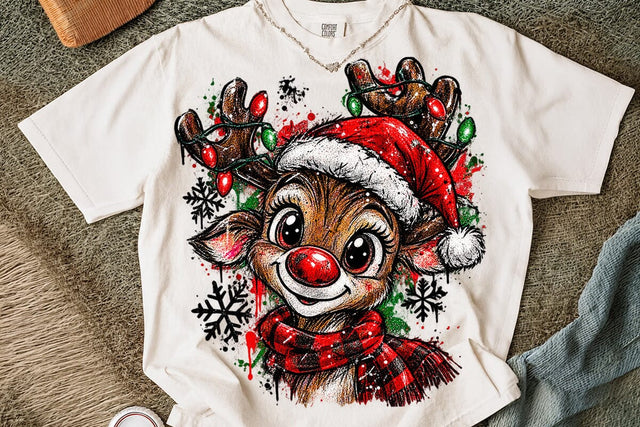 Cute Christmas Reindeer Sublimation PNG SVG DesignDestine 