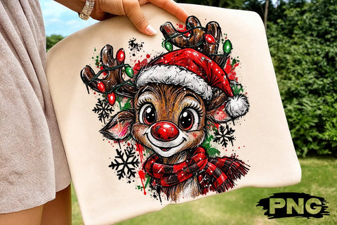 Cute Christmas Reindeer Sublimation PNG SVG DesignDestine 