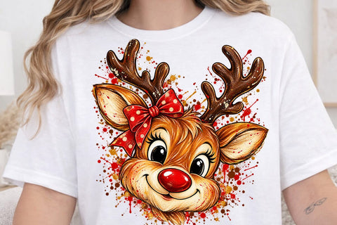 Cute Christmas Reindeer Sublimation PNG SVG DesignDestine 