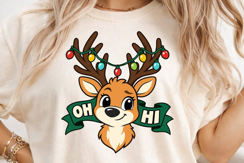 Cute Christmas Reindeer SVG PNG Bundle SVG DesignDestine 