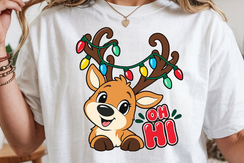 Cute Christmas Reindeer SVG PNG Bundle SVG DesignDestine 