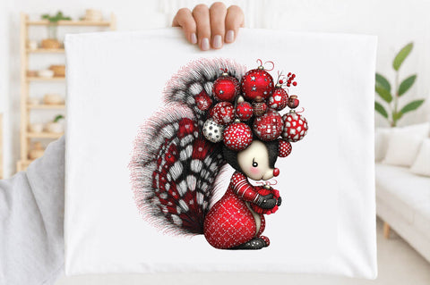 Cute Christmas Skunk Clipart PNG Sublimation SVGArt 