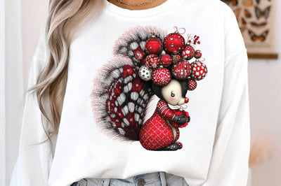 Cute Christmas Skunk Clipart PNG Sublimation SVGArt 