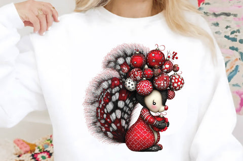 Cute Christmas Skunk Clipart PNG Sublimation SVGArt 