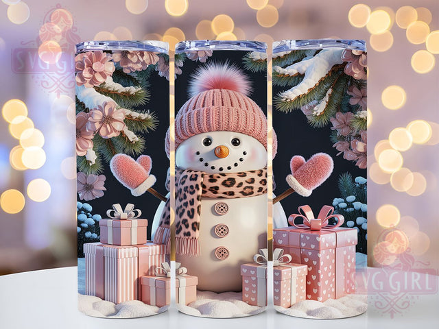 Cute Christmas Snowgirl Tumbler, Snowman Holiday Wrap, Festive Snowgirl Sublimation, 20oz Snowman Tumbler, Cute Snowgirl Art, Seasonal Winter Mug, Whimsical Holiday Cup Sublimation SvggirlplusArt 