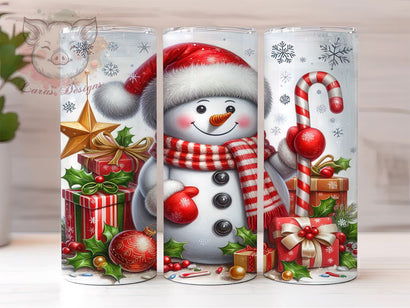 Cute Christmas Snowman 20 oz Skinny Tumbler Sublimation Design, Straight & Tapered Tumbler Png, Cute Christmas Tumbler Png, Digital Download PNG Sublimation Lara' s Designs 