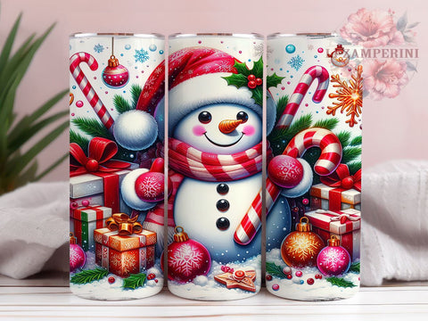 Cute Christmas Snowman 20oz Tumbler Wrap PNG, Snowman Tumbler PNG Sublimation Design, Straight & Tapered Tumbler Wrap, Instant Digital Download Sublimation Li Zamperini 