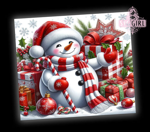 Cute Christmas Snowman 20oz Tumbler Wrap Sublimation Design, Straight Tapered Tumbler Wrap, Snowman Tumbler Png, Instant Digital Download Sublimation SvggirlplusArt 