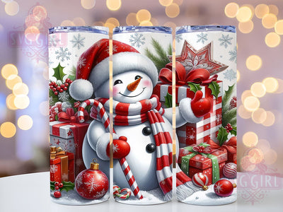 Cute Christmas Snowman 20oz Tumbler Wrap Sublimation Design, Straight Tapered Tumbler Wrap, Snowman Tumbler Png, Instant Digital Download Sublimation SvggirlplusArt 