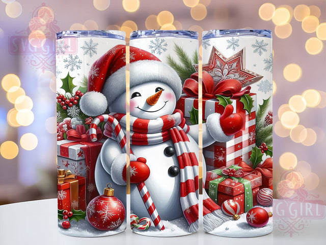 Cute Christmas Snowman 20oz Tumbler Wrap Sublimation Design, Straight Tapered Tumbler Wrap, Snowman Tumbler Png, Instant Digital Download Sublimation SvggirlplusArt 