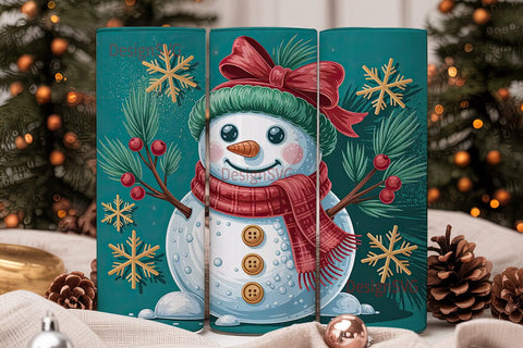 Cute Christmas Snowman 20oz Tumbler Wrap Sublimation DesignSVG 