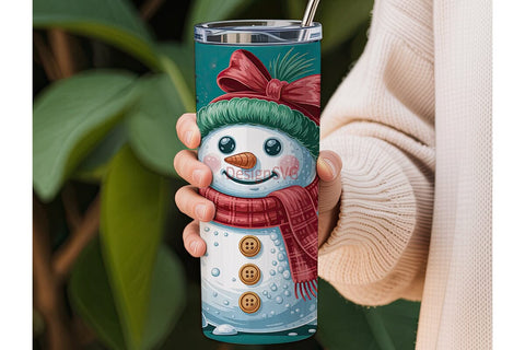 Cute Christmas Snowman 20oz Tumbler Wrap Sublimation DesignSVG 