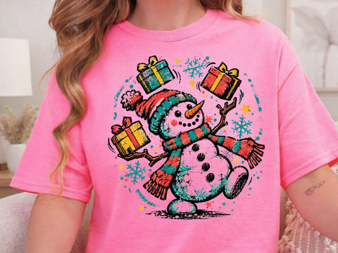 Cute Christmas Snowman Grunge PNG Design SVG DesignDestine 