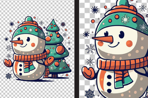 Cute Christmas Snowman PNG Clipart Sublimation designartist 