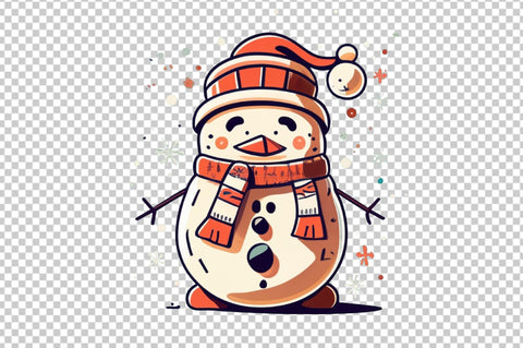 Cute Christmas Snowman PNG Clipart Sublimation designartist 