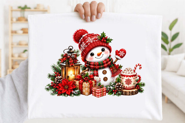 Cute Christmas Snowman PNG Sublimation SVGArt 