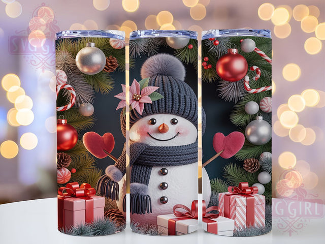 Cute Christmas Snowman Tumbler, Christmas Snowman Wrap, Holiday Snowman Sublimation, 20oz Snowman Tumbler, Festive Snowman Art, Seasonal Winter Mug, Whimsical Holiday Cup Sublimation SvggirlplusArt 