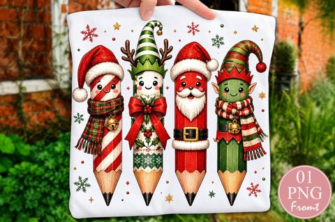 Cute Christmas Teacher Pencils PNG Sublimation nirmal108roy 
