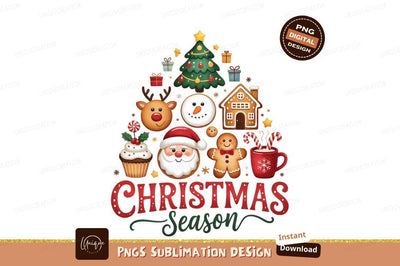 Cute Christmas Treats Festive Holiday Season Sublimation Designangry 