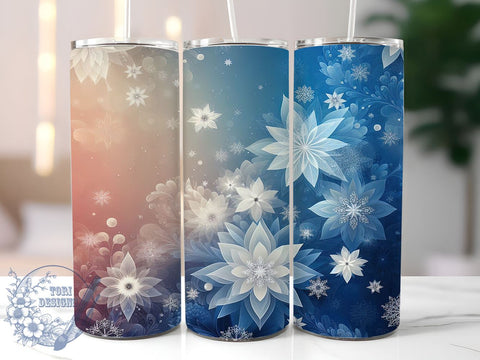 Cute Christmas Tumbler, Snowflake Design Wrap, 20oz Sublimation, Holiday Drinkware, Festive Decor, Winter Tumblers, Christmas Gift Ideas Sublimation ToriDesigns 