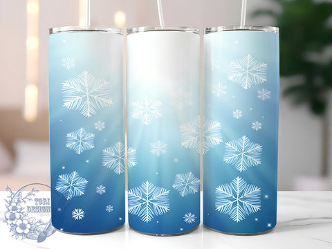 Cute Christmas Tumbler, Snowflake Design Wrap, 20oz Sublimation, Holiday Drinkware, Festive Decor, Winter Tumblers, Christmas Gift Ideas Sublimation ToriDesigns 