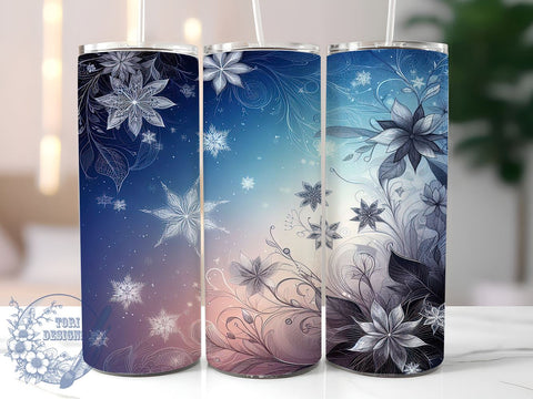 Cute Christmas Tumbler, Snowflake Design Wrap, 20oz Sublimation, Holiday Drinkware, Festive Decor, Winter Tumblers, Christmas Gift Ideas Sublimation ToriDesigns 