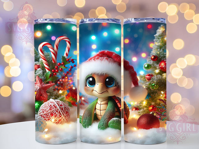 Cute Christmas Turtle Tumbler, Cute Holiday Sublimation Design, Festive Turtle Art, 20oz Christmas Tumbler, Whimsical Holiday Mug, Adorable Turtle Cup, Winter Holiday Wrap Sublimation SvggirlplusArt 