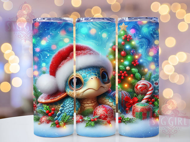 Cute Christmas Turtle Tumbler, Cute Holiday Sublimation Design, Festive Turtle Art, 20oz Christmas Tumbler, Whimsical Holiday Mug, Adorable Turtle Cup, Winter Holiday Wrap Sublimation SvggirlplusArt 