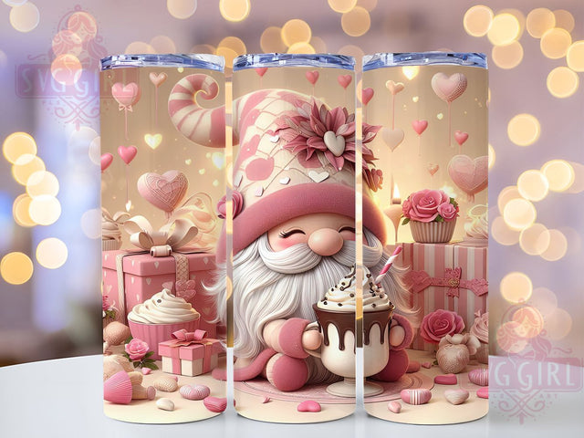 Cute Coffee Valentine Gnome Tumbler, Cute Coffee Wrap, Love Gnome Cup, Romantic Sublimation Design, Valentine Gift Tumbler, Sweet Coffee Gnome Wrap, Adorable Love Cup Sublimation SvggirlplusArt 