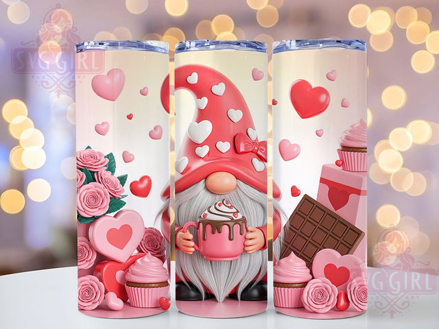 Cute Coffee Valentine Gnome Tumbler, Cute Coffee Wrap, Love Gnome Cup, Romantic Sublimation Design, Valentine Gift Tumbler, Sweet Coffee Gnome Wrap, Adorable Love Cup Sublimation SvggirlplusArt 
