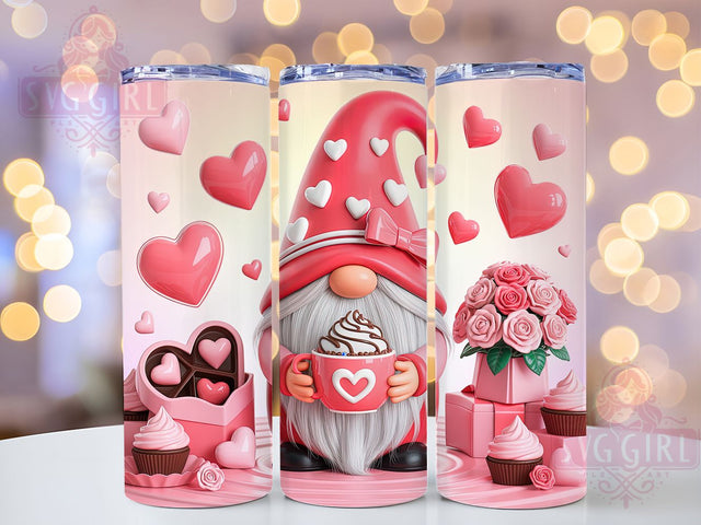 Cute Coffee Valentine Gnome Tumbler, Cute Coffee Wrap, Love Gnome Cup, Romantic Sublimation Design, Valentine Gift Tumbler, Sweet Coffee Gnome Wrap, Adorable Love Cup Sublimation SvggirlplusArt 