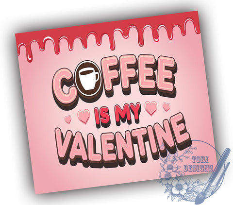 Cute Coffee Valentine Pink and Red Tumbler, Pink and Red Wrap, 20oz Sublimation Tumbler, Coffee Lover Gift, Valentine's Day Drinkware, Cute Coffee Mug, Love and Coffee Decor Sublimation ToriDesigns 