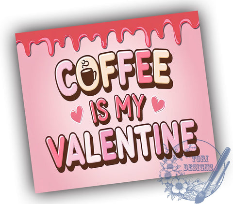 Cute Coffee Valentine Pink and Red Tumbler, Pink and Red Wrap, 20oz Sublimation Tumbler, Coffee Lover Gift, Valentine's Day Drinkware, Cute Coffee Mug, Love and Coffee Decor Sublimation ToriDesigns 