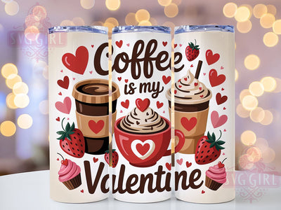 Cute Coffee Valentine Tumbler, 20oz Tumbler Wrap, Sublimation Design, Coffee Lover Gift, Valentine Tumbler, Cute Coffee Wrap, Coffee Heart Design Sublimation SvggirlplusArt 