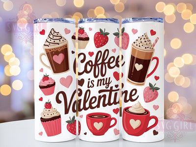 Cute Coffee Valentine Tumbler, 20oz Tumbler Wrap, Sublimation Design, Coffee Lover Gift, Valentine Tumbler, Cute Coffee Wrap, Coffee Heart Design Sublimation SvggirlplusArt 