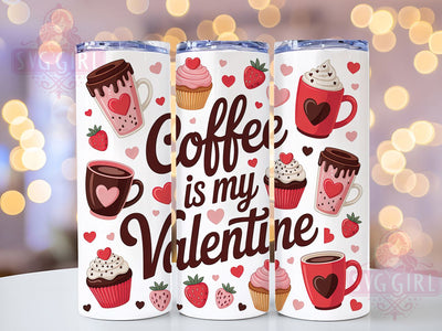 Cute Coffee Valentine Tumbler, 20oz Tumbler Wrap, Sublimation Design, Coffee Lover Gift, Valentine Tumbler, Cute Coffee Wrap, Coffee Heart Design Sublimation SvggirlplusArt 