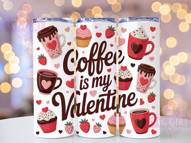 Cute Coffee Valentine Tumbler, 20oz Tumbler Wrap, Sublimation Design, Coffee Lover Gift, Valentine Tumbler, Cute Coffee Wrap, Coffee Heart Design Sublimation SvggirlplusArt 