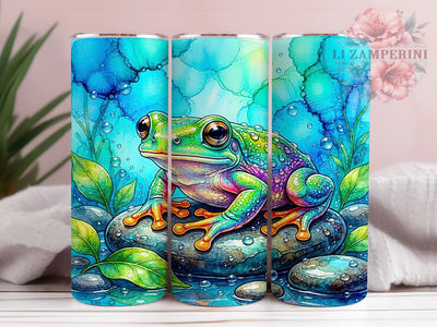 Cute Colorful Frog Wildlife 20oz Tumbler, Tree Frog, Colorful Wildlife, Glossy Design, Adorable Animal, 20oz Tumbler Wrap, Sublimation PNG Sublimation Li Zamperini 