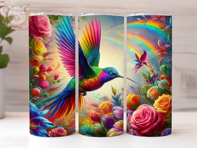Cute Colorful Hummingbird 20oz Tumbler Png, Straight & Tapered Tumbler Png, Hummingbird Tumbler Png, Digital Download PNG Sublimation Lara' s Designs 